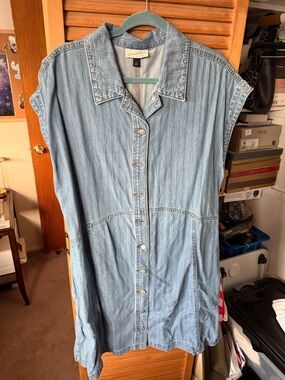 Universal Thread Light Blue Denim Midi Shirt Dress